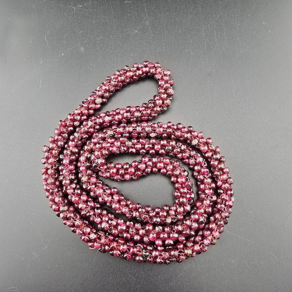 Garnet Rope Necklace 26-Inch Single Strand Statement Spring Easter